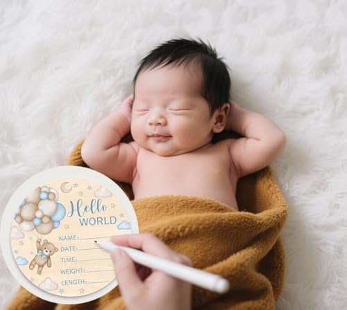 Andrain Double-Sided Wooden Birth Sign