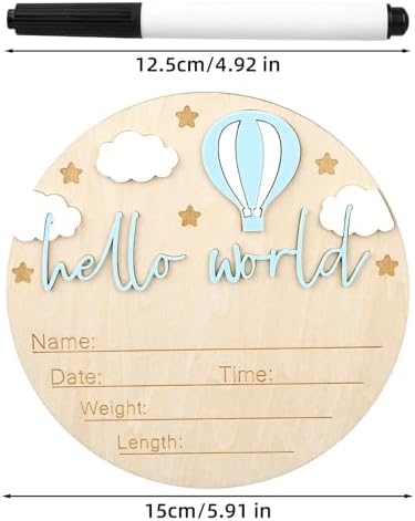 Gosknor Wooden Baby Welcome Sign with Pen