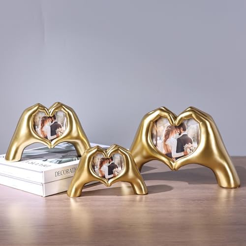 Heart Shaped Photo Frame With Gold Decoration