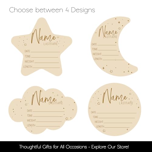 SugoiCC Moon And Stars Newborn Announcement Sign
