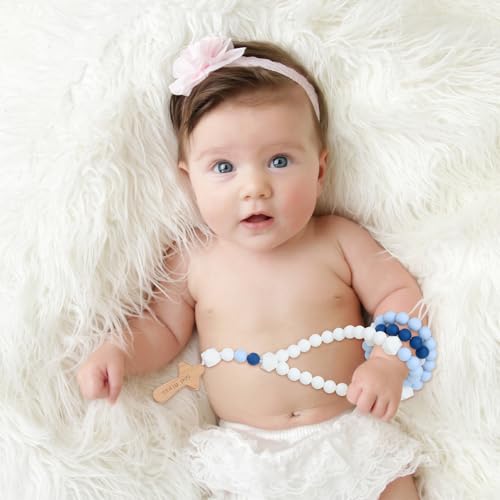 Misdary Blue Cross Baptism Silicone Rosary Gift