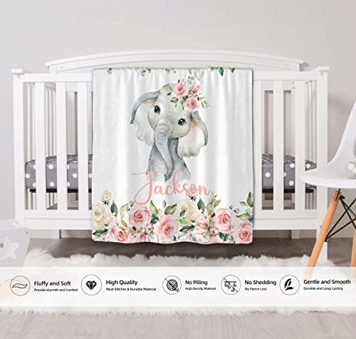 Custom Baby Blanket with Name Soft Personalized Gift for Kids