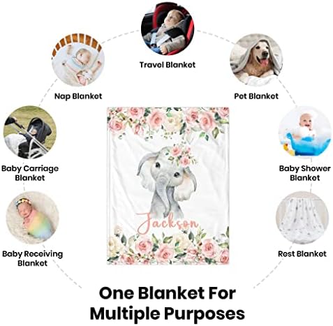 Custom Baby Blanket with Name Soft Personalized Gift for Kids