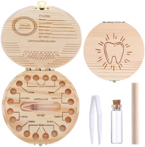 Baby Tooth Fairy Box Wooden Keepsake Organizer