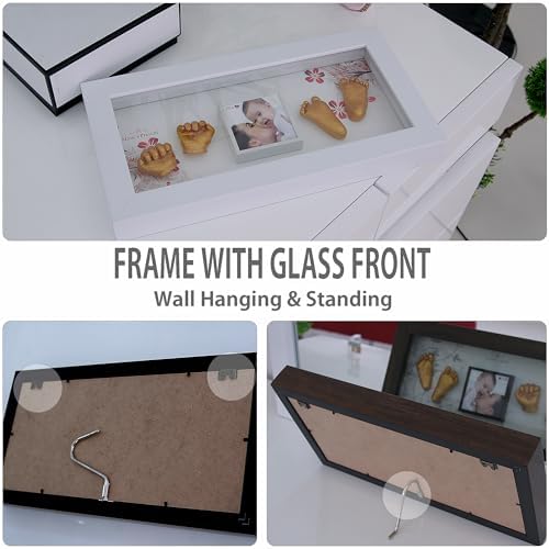 Love Moms Present Baby Hand Footprint Deluxe Casting Kit with Gold Frame