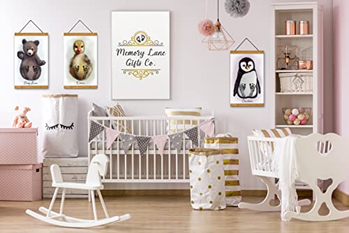 Memory Lane Gifts Co Baby Footprint Art - Baby Penguin Teal Teak 1