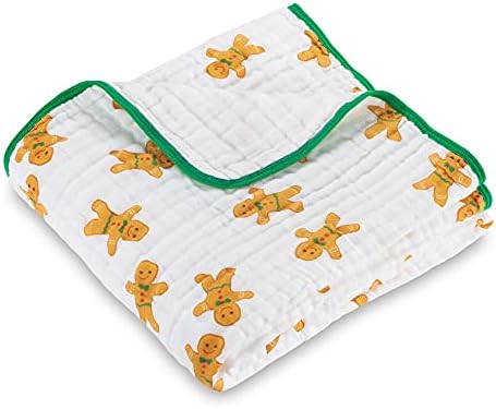 LollyBanks Muslin Blanket with Gingerbread Man Print