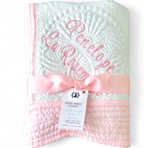 Personalized Baby Blanket With Name and Date Embroidered