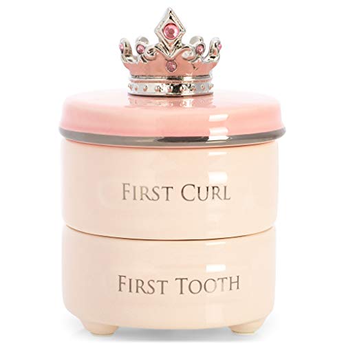 DEMDACO Pink First Tooth and Curl Keepsake Box 1