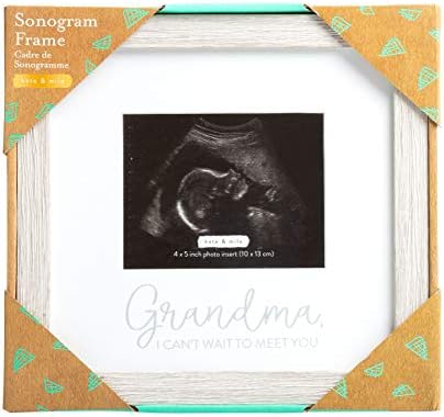 Kate Milo Rustic Sonogram Frame 4x5 Photo Insert Distressed Gray