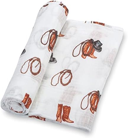 LollyBanks Cowboy Horseshoe Swaddle Blankets 2 Pack
