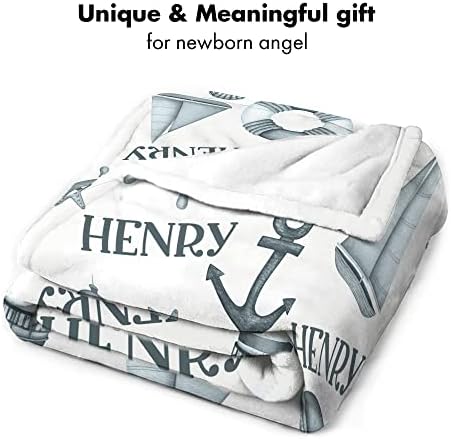 Personalized Nautical Baby Blanket with Custom Name