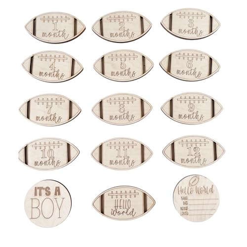 Wooden Monthly Milestone Cards 12 Months Set for Baby Growth Photos
