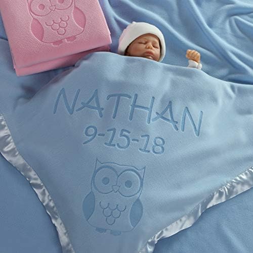 Custom Catch Personalized Owl Baby Blanket for Boy