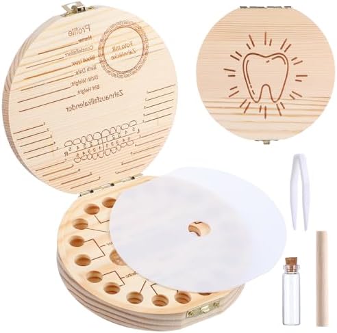 Baby Tooth Fairy Box Wooden Keepsake Organizer