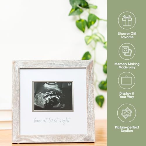 Pearhead Love at First Sight Sonogram Frame 4x3 Photo Insert Rustic