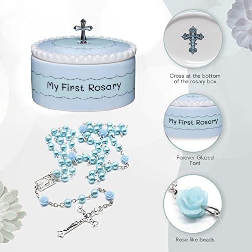 Blue My First Rosary and Keepsake Box