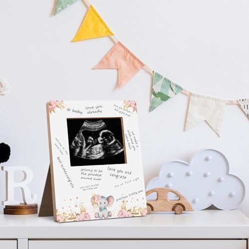 Hatzelou Baby Shower Sign Frame with Sonogram Photo