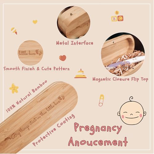 SOCBOI Pregnancy Test Keepsake Box with Bamboo and Raffia