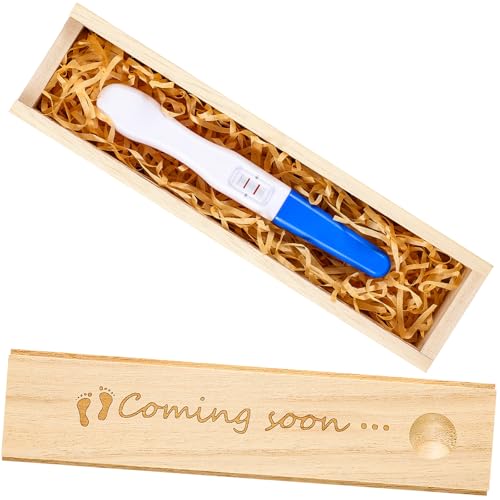 Qunclay Pregnancy Test Keepsake Box with Raffia Ribbon 1