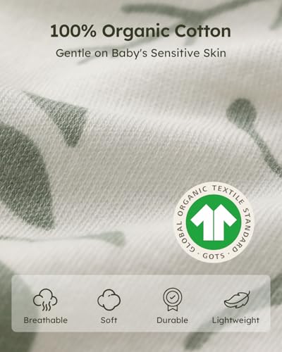 Yoofoss 6-12 Months Sleep Sack 3 Pack Organic Cotton 2-Way Zipper
