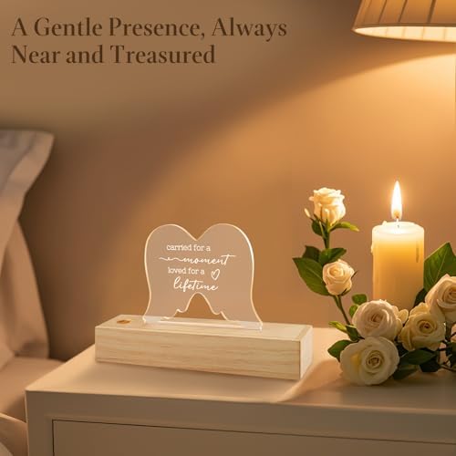 Ceiner Wooden Pregnancy Test Keepsake Box with Angel Wings Ornament