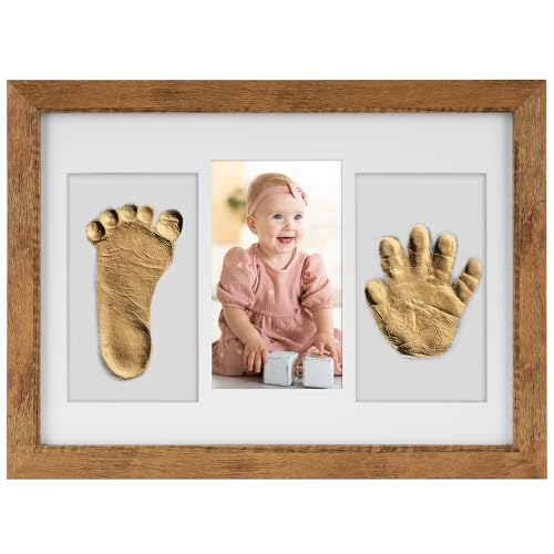 Cadolen Baby Footprint Kit with Wooden Frame