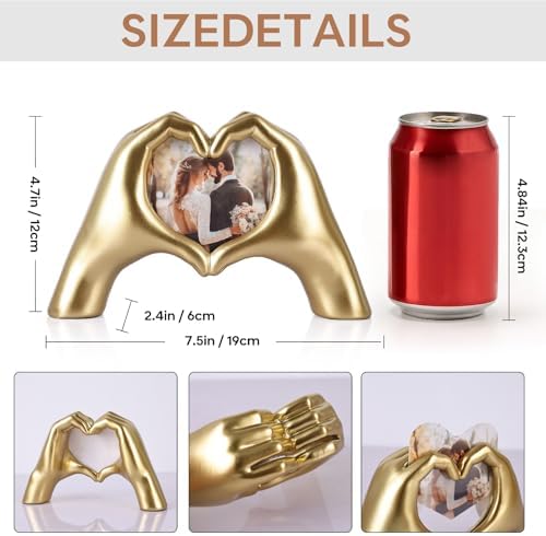 Heart Shaped Photo Frame With Gold Decoration