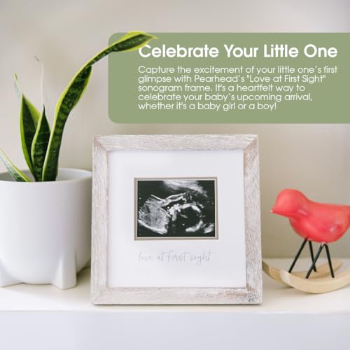 Pearhead Love at First Sight Sonogram Frame 4x3 Photo Insert Rustic
