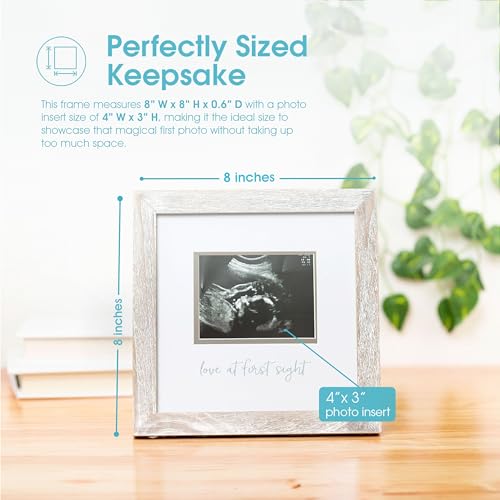 Pearhead Love at First Sight Sonogram Frame 4x3 Photo Insert Rustic