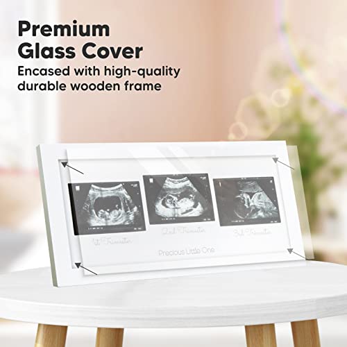 KeaBabies Trio Sonogram Photo Frames - Alpine White