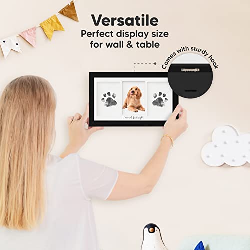 KeaBabies Inkless Hand Footprint Kit - No Mess Baby Keepsake Frame Onyx Black