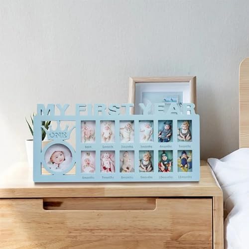 Ter Baby Yearly Picture Frame - 1st Birthday Keepsake Blue