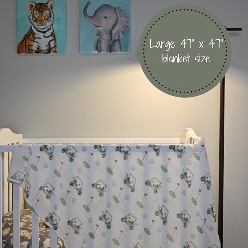 LollyBanks Golf Print Swaddle Blanket - 47x47 Inches