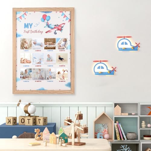 My First Year Airplane Photo Frame - 12 Month Milestone Display