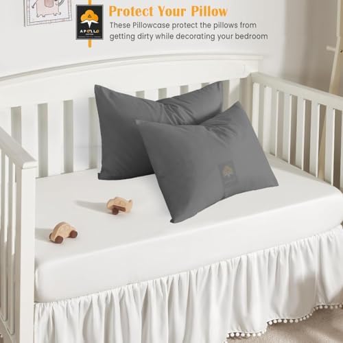 Toddler Travel Pillowcase Set of 2 Dark Grey