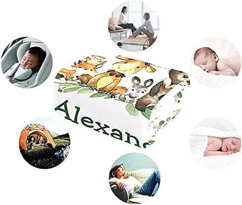 Personalized Baby Blanket with Name and Animals 1