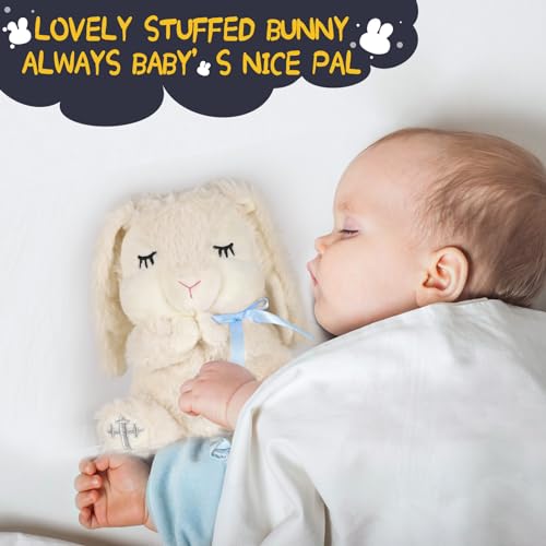 Baptism Gift Set for Boy with Plush Bunny Lets Pray Book