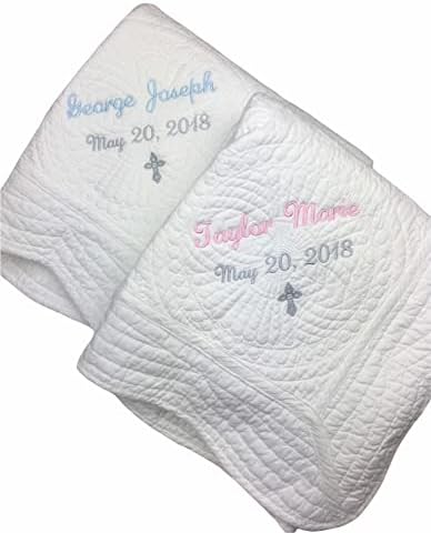 Personalized Baptism Blanket for Baby Girl Keepsake