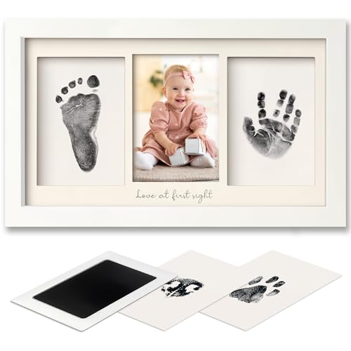 KeaBabies Inkless Hand Footprint Kit - Baby Keepsake Frame