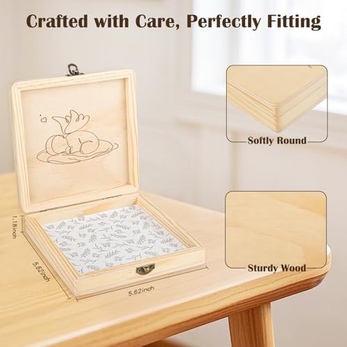 Ceiner Wooden Angel Baby Keepsake Box with Storage