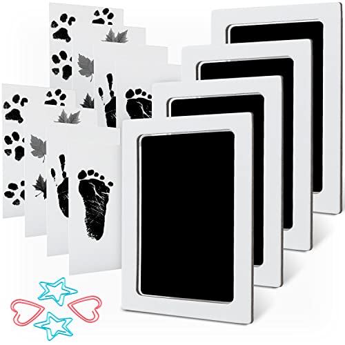 MengNi Baby Footprint Handprint Kit with 4 Ink Pads and 8 Cards