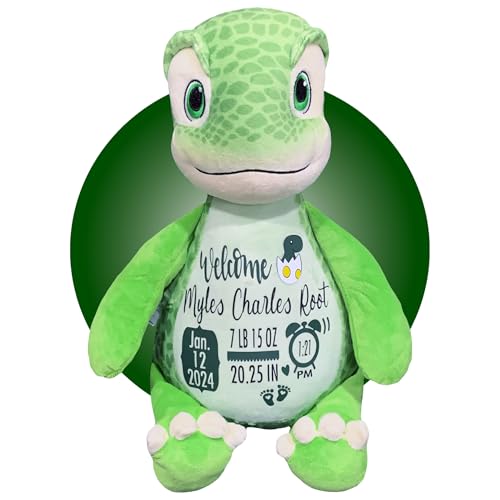 Baby Birth Stats Plush Dinosaur - Personalized Keepsake with Free Gift Wrapping