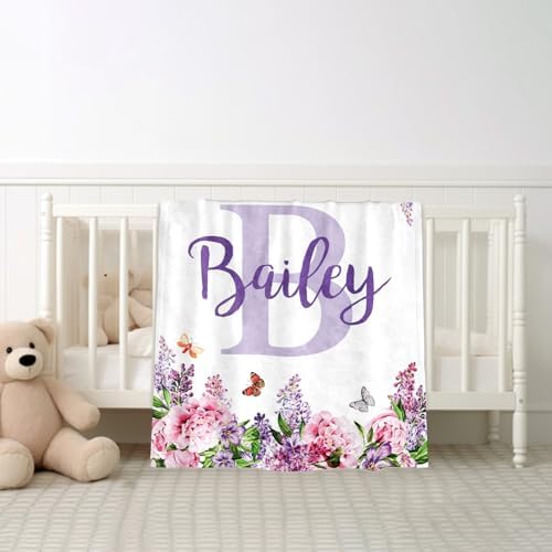 Custom Baby Blanket with Name 40X50 Flannel Keepsake