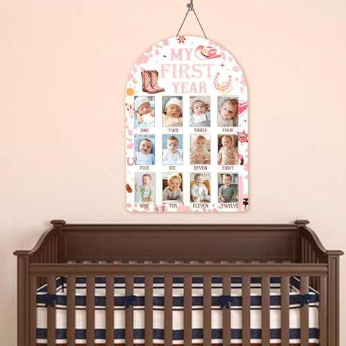 Western Cowgirl First Year Photo Frame Pink 1