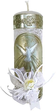 Arcngeles Mexicanos Baptism Candle Set Wooden Box