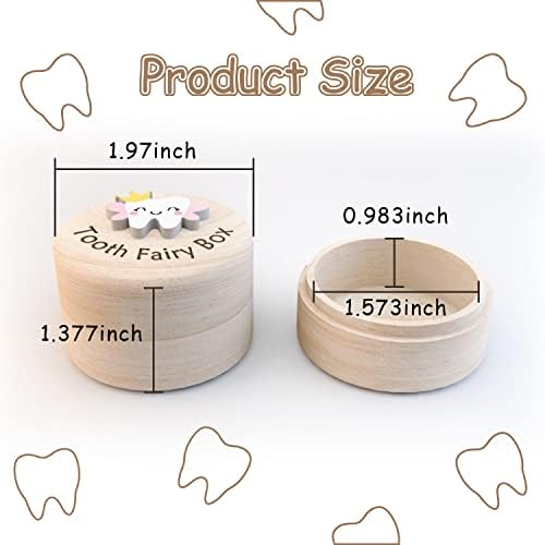 Tooth Fairy Box for Girls - Cute Carved Wooden Storage