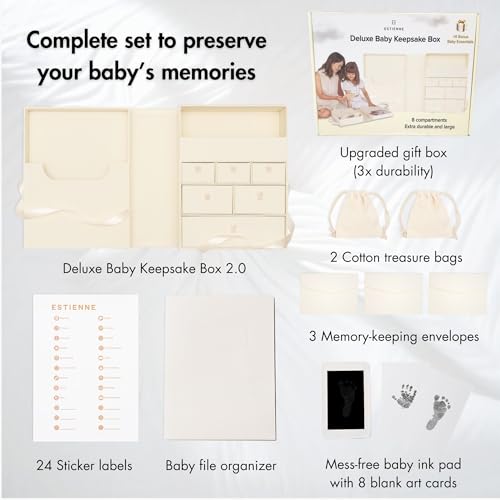 Estienne Large Light Yellow Baby Keepsake Box