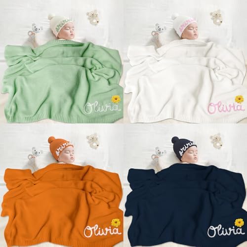 Personalized Baby Blanket 100 Organic Cotton with Name