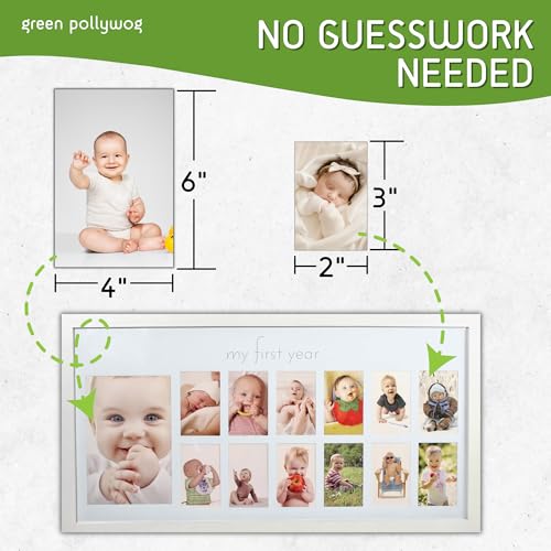 Green Pollywog 12-Month Photo Frame with Mat
